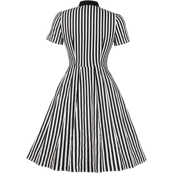 Women's Vintage Button Down Shirt Dress Cotton Spandex Plus Size Casual - Picture 2 of 6